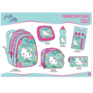 ست 12 در 1 کوله پشتی 46 سانتی هلو کیتی Hello Kitty مدل Promotion Items 12 in 1 - Hello Kitty_کوله پشتی
